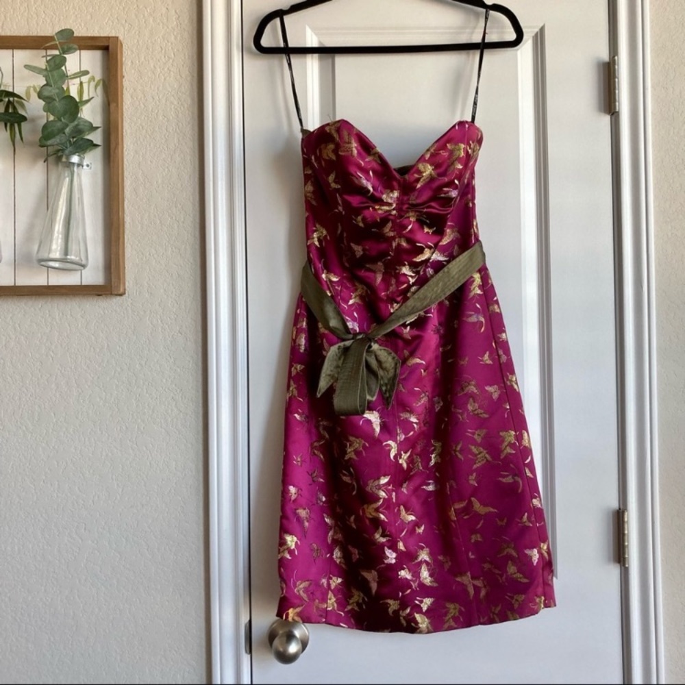 Betsey Johnson butterfly strapless midi y2k dress